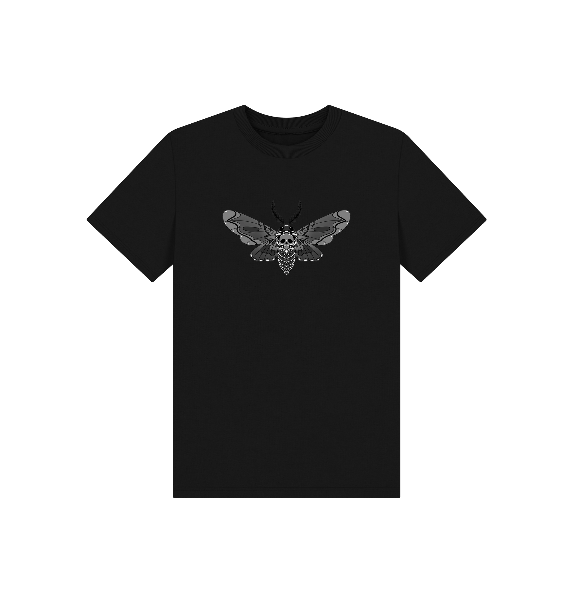 Black Printed Kids T-Shirt Front