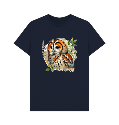 Navy Blue Tawny Owl Forest Men's T-Shirt