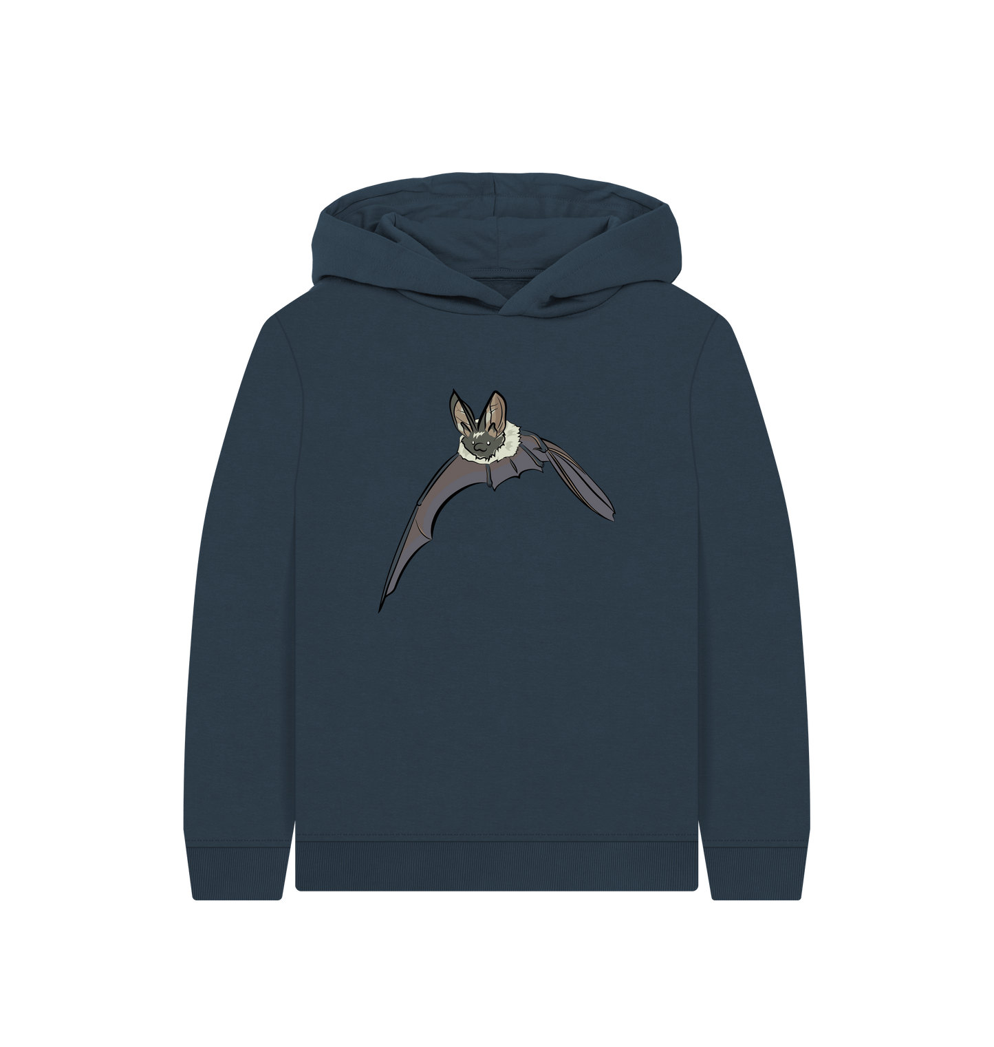 Navy Blue Printed Kids Hoodie Front