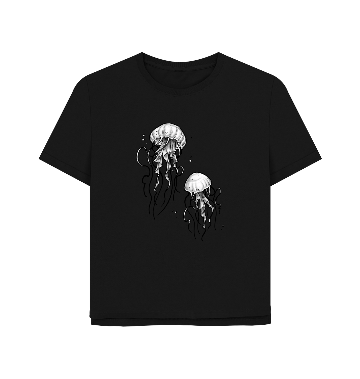 Black Printed T-shirt Front