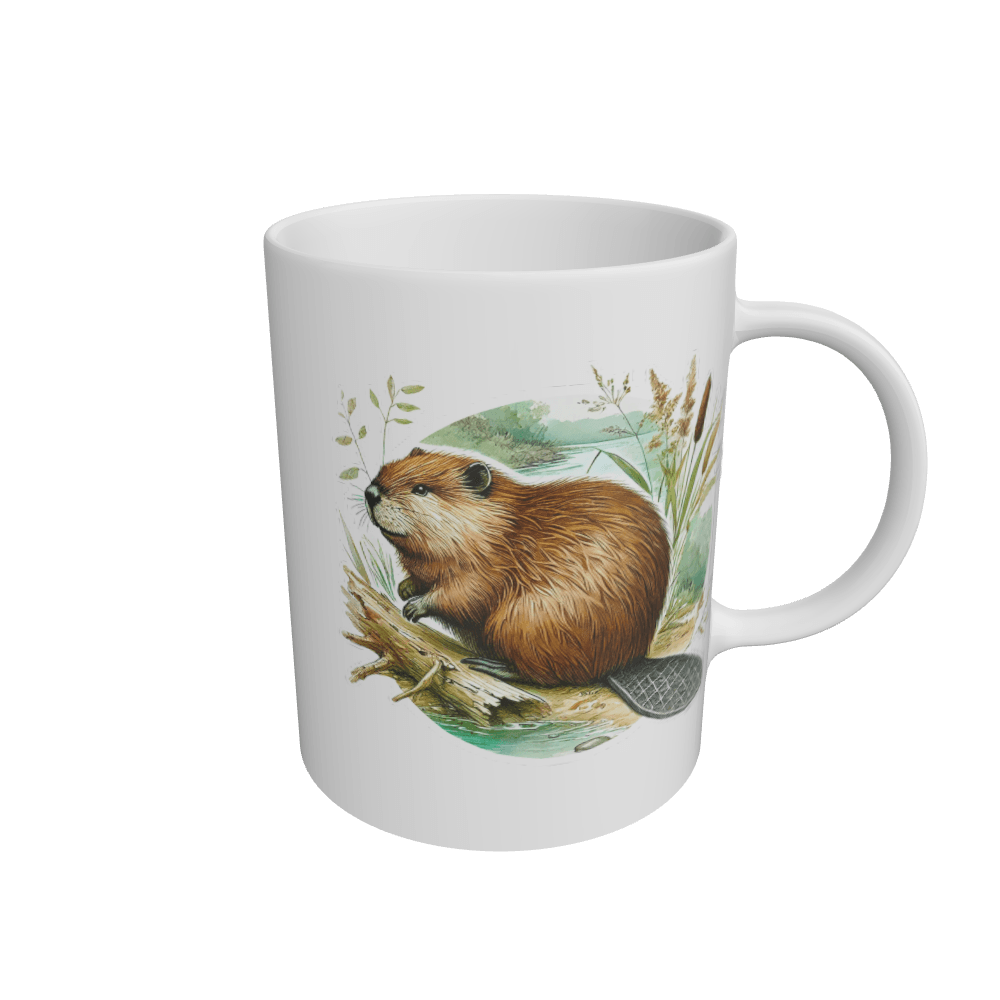 White Beaver Riverbank Mug