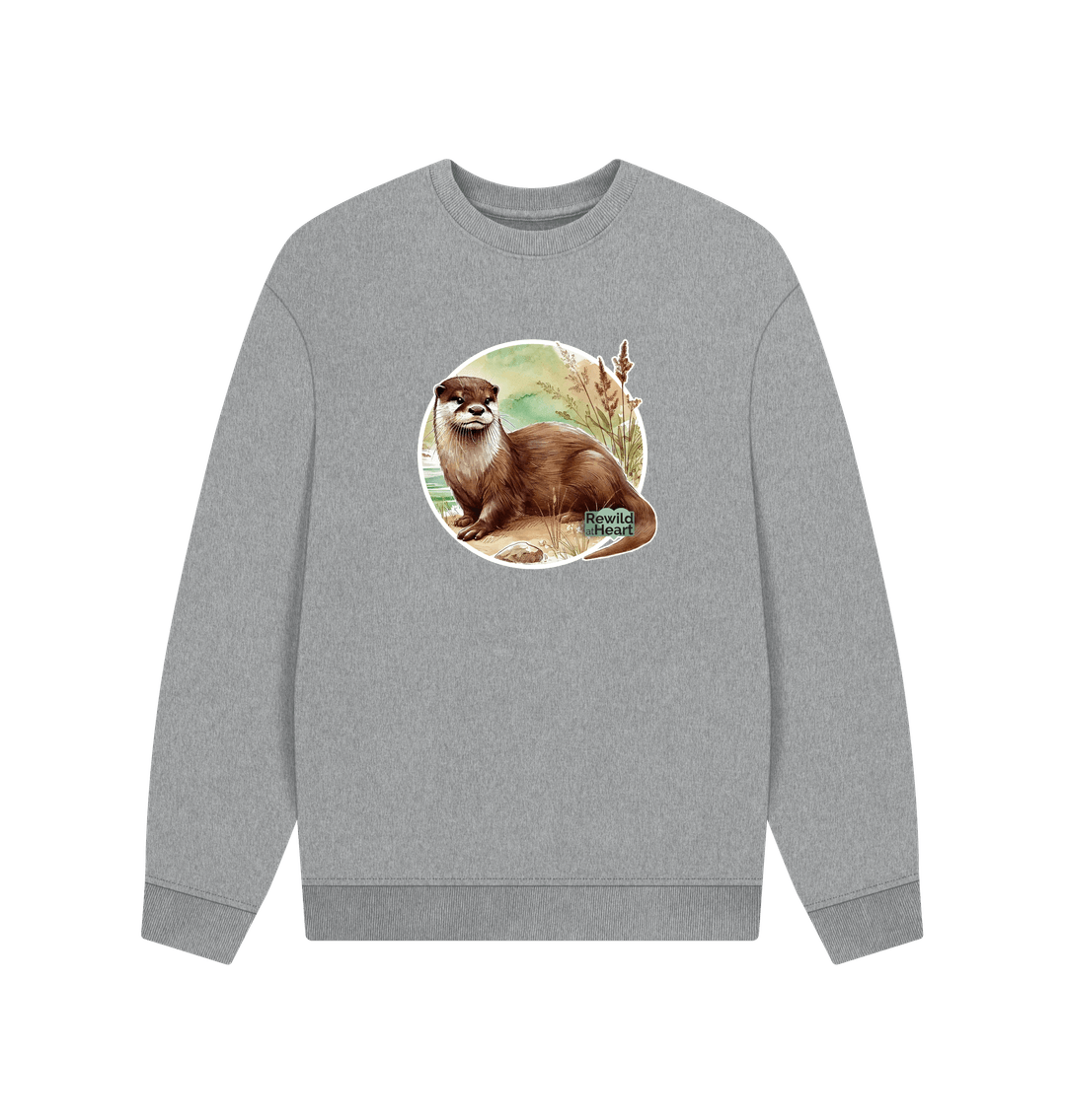 Athletic Grey Riverside Otter Men's Oversized Sweater