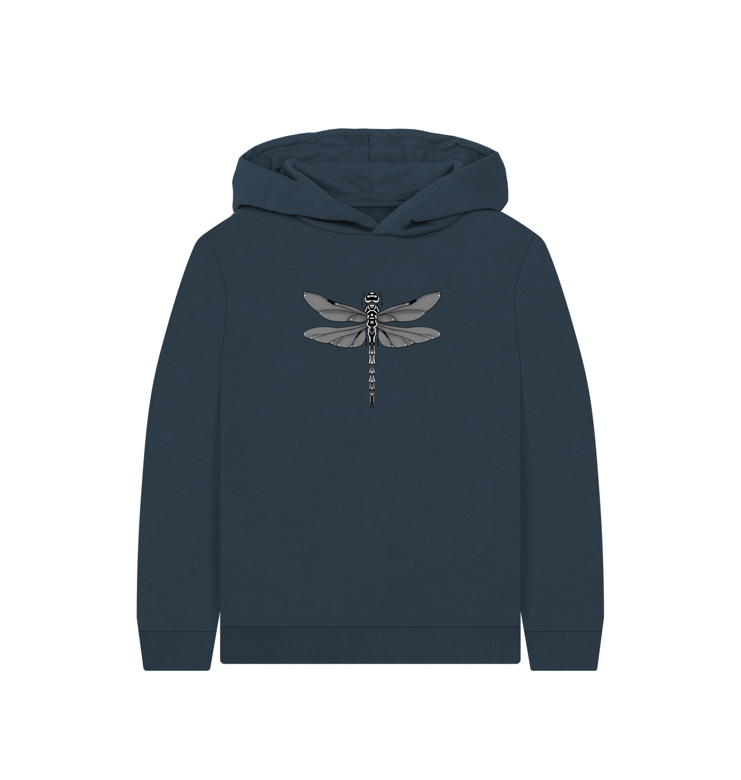 Navy Blue Printed Kids Hoodie Front
