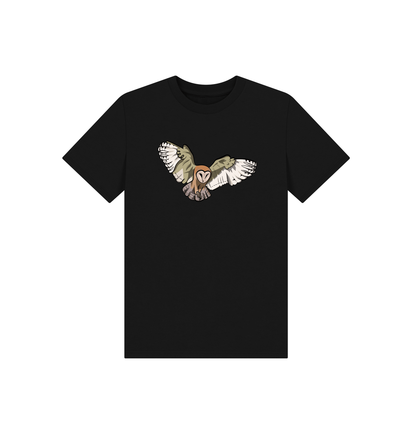 Black Printed Kids T-Shirt Front