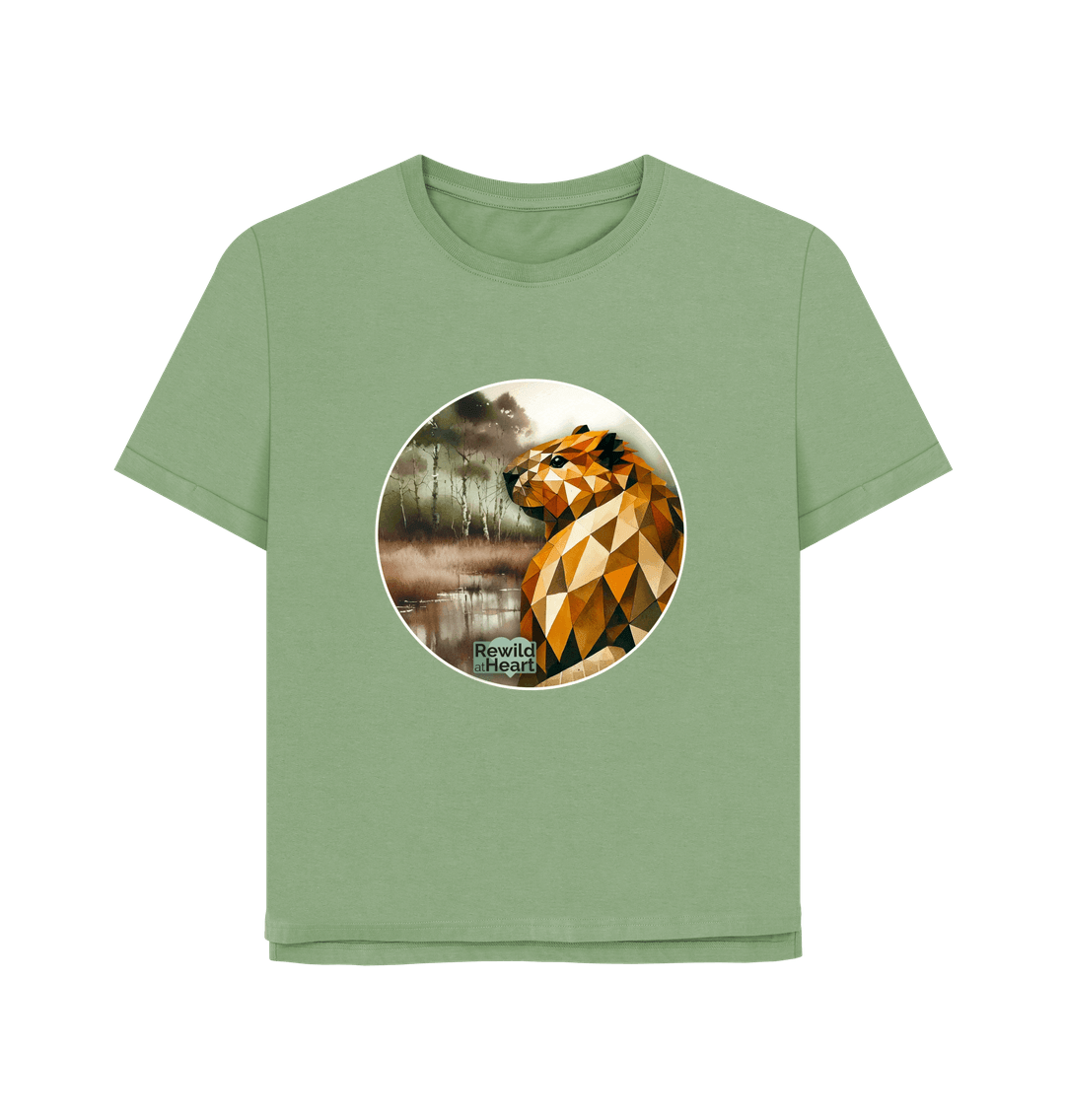 Sage Beaver Wetland Women's Relaxed-Fit T-Shirt