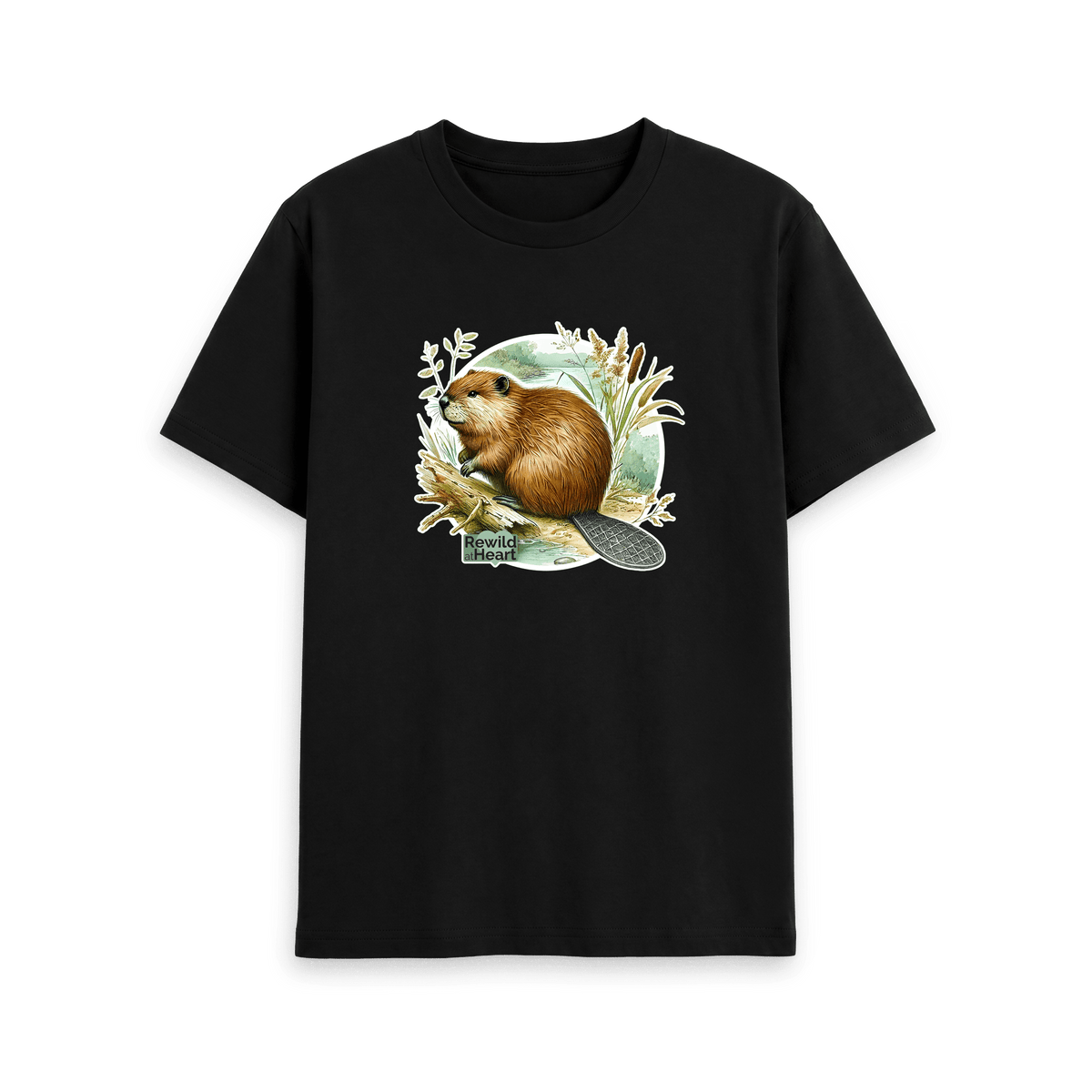 Black Printed T-shirt Front