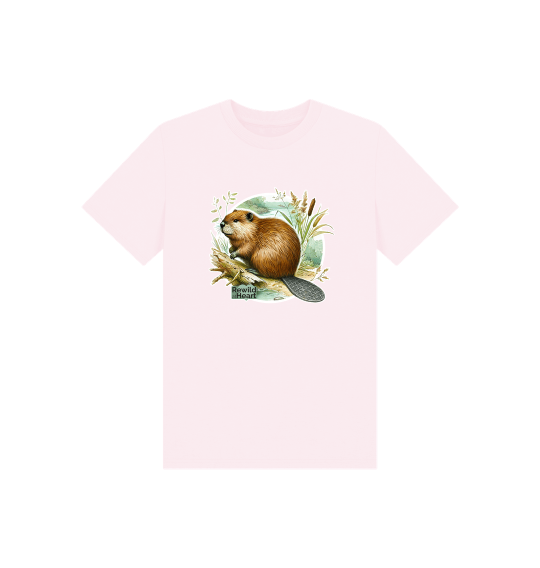 Pink Beaver Riverbank Kids T-Shirt