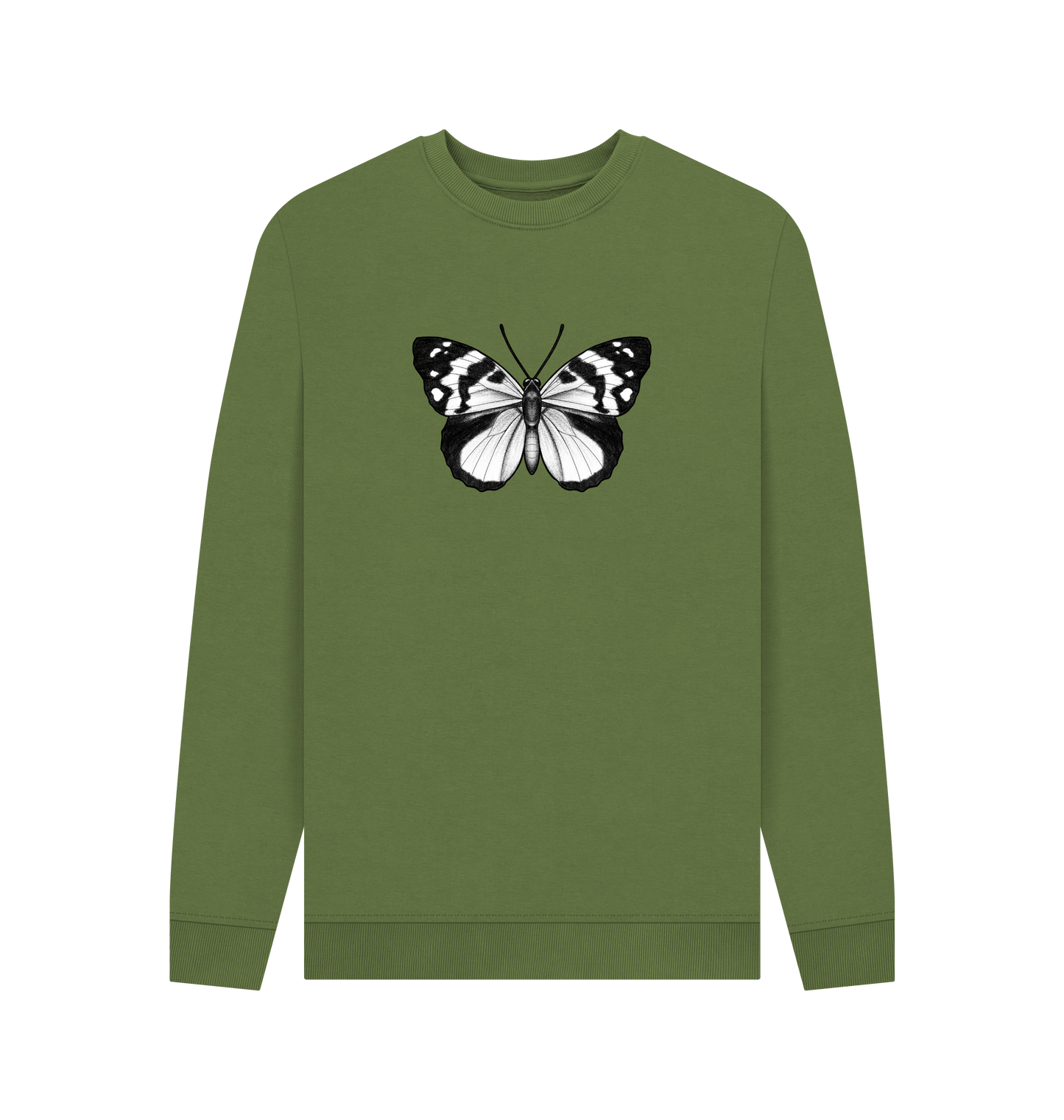 Khaki Printed Sweater Front