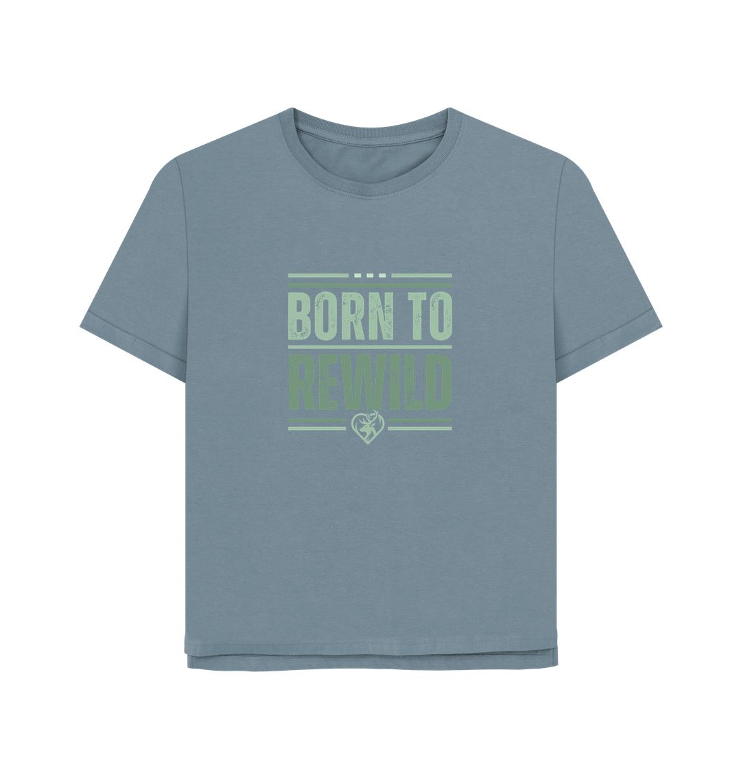 Stone Blue Born to Rewild | Women's Relaxed-Fit T-Shirt