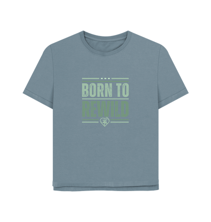 Stone Blue Born to Rewild | Women's Relaxed-Fit T-Shirt