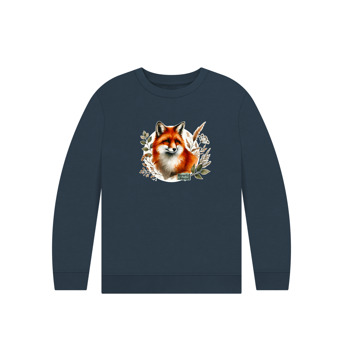 Navy Blue Printed Kids Jumper Front