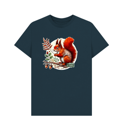 Denim Blue Red Squirrel Oak Men's T-Shirt