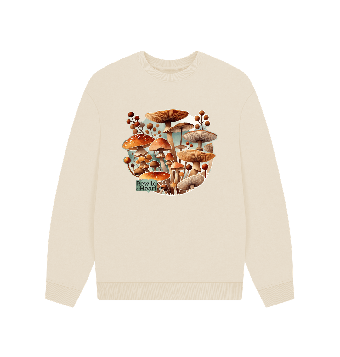 Oat Mushroom Bloom Men's Oversized Sweater