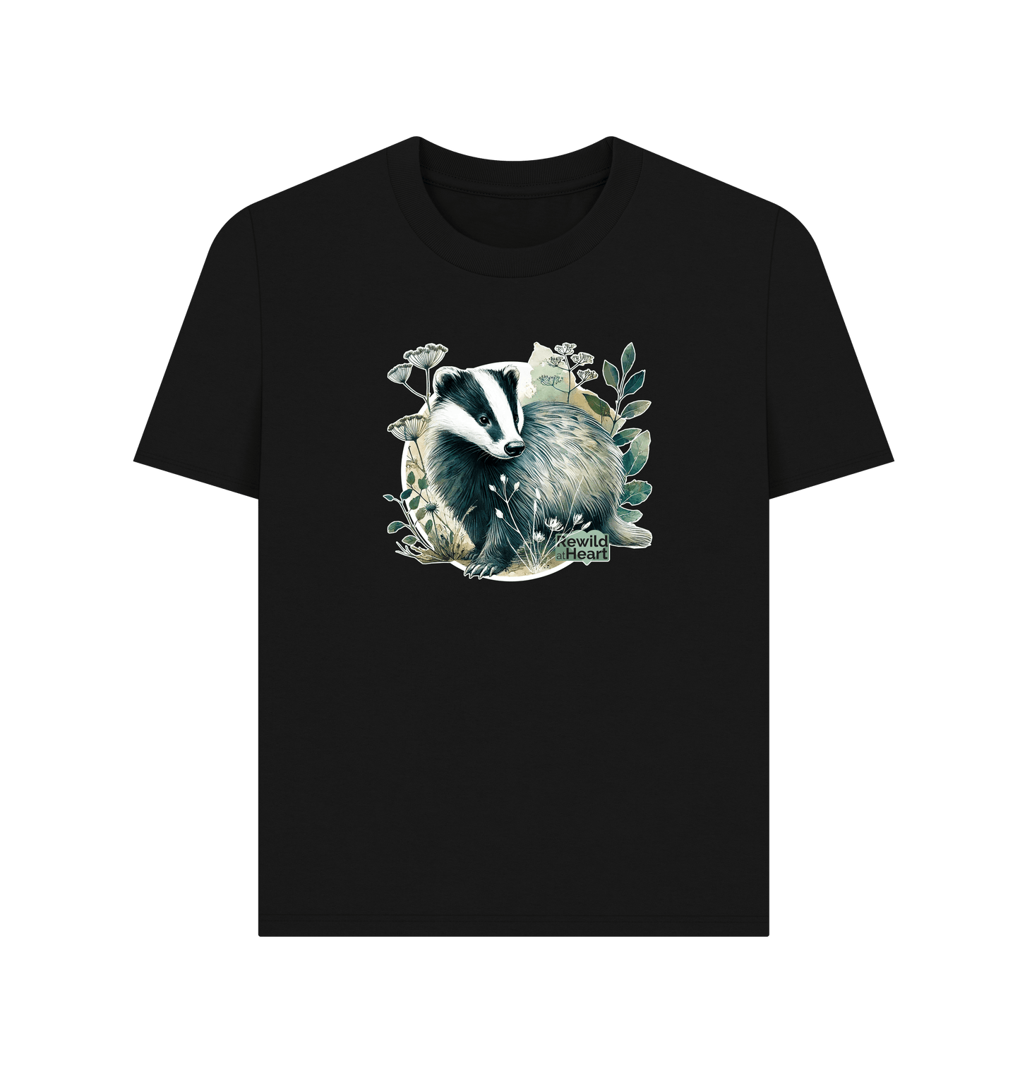 Black Printed T-shirt Front
