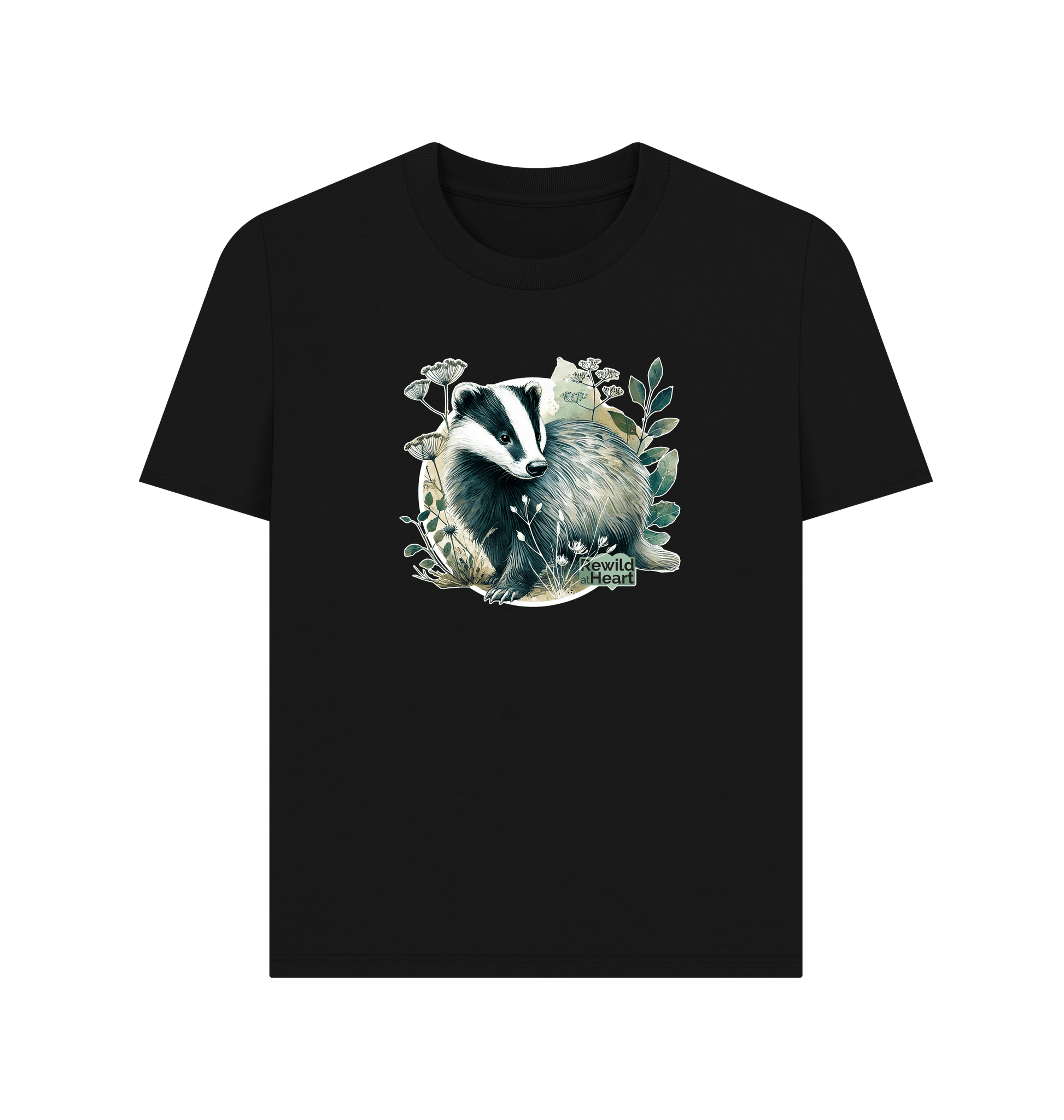 Black Printed T-shirt Front