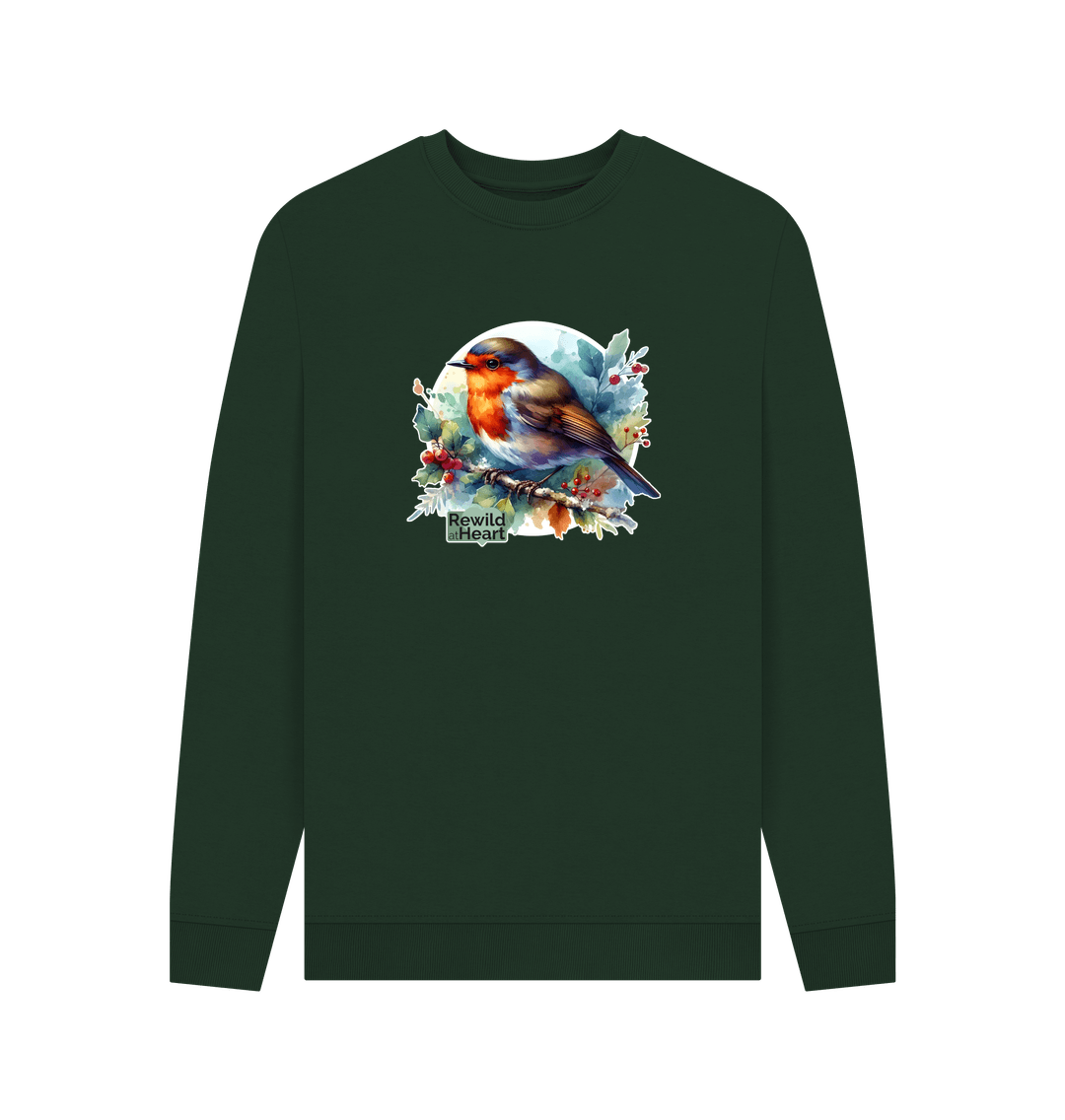 Evergreen Robin Redbreast Men's Sweater