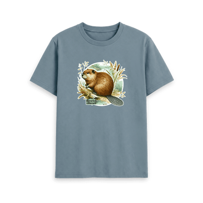 Stone Blue Printed T-shirt Front