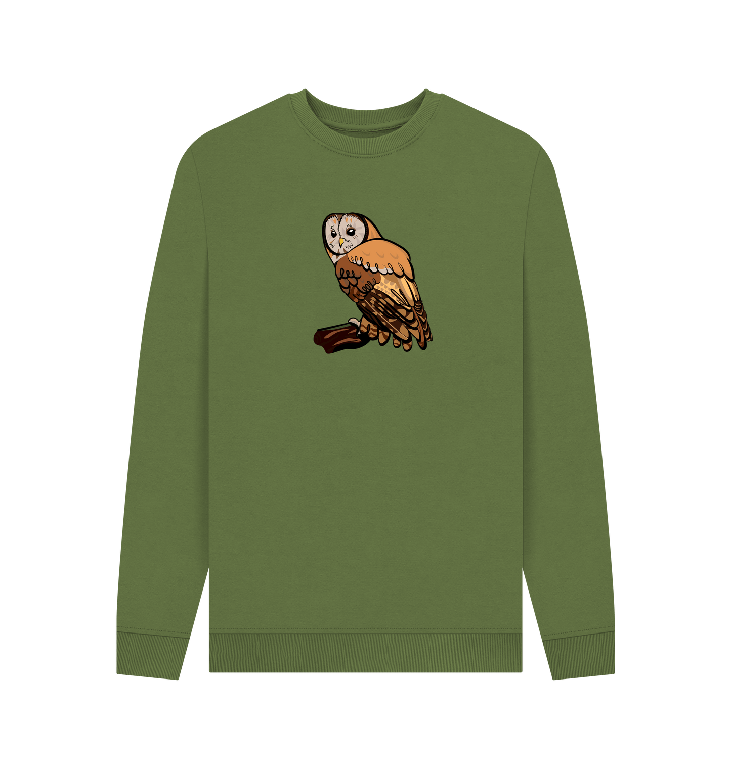 Khaki Printed Sweater Front