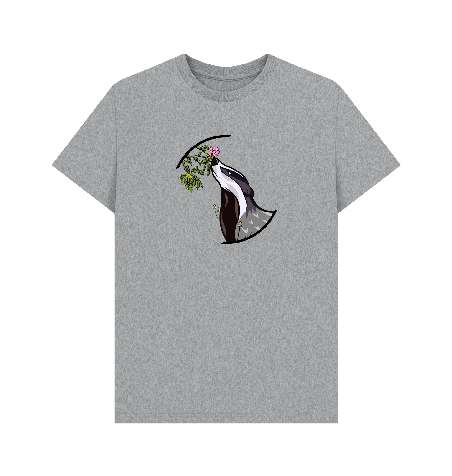 Athletic Grey Printed T-shirt Front