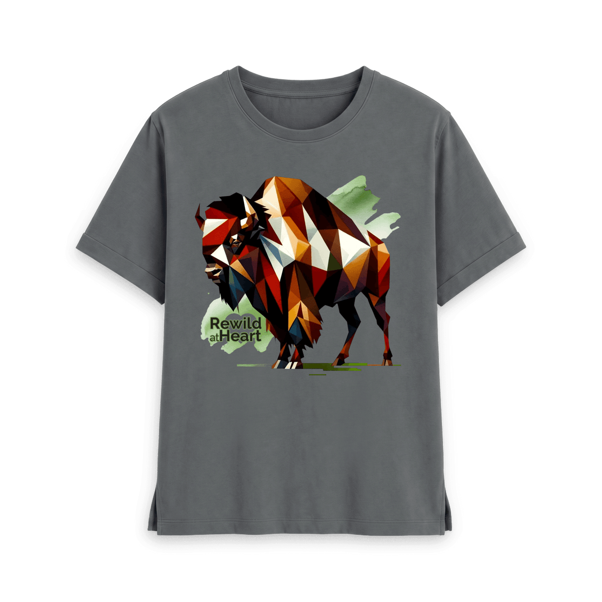 Slate Grey Printed T-shirt Front