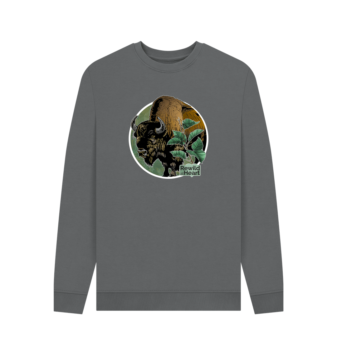 Slate Grey Printed Sweater Front
