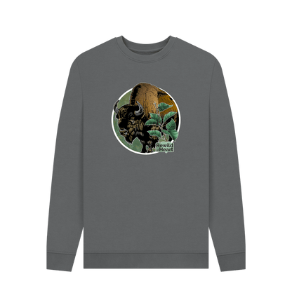 Slate Grey Printed Sweater Front