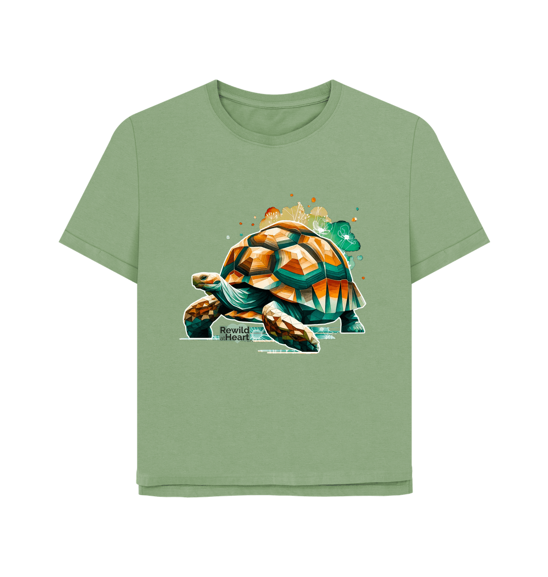 Sage Giant Tortoise Wildflower Women's Relaxed-Fit T-Shirt