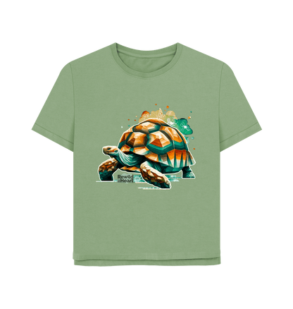 Sage Giant Tortoise Wildflower Women's Relaxed-Fit T-Shirt