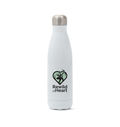White Rewild at Heart Stainless Steel Water Bottle