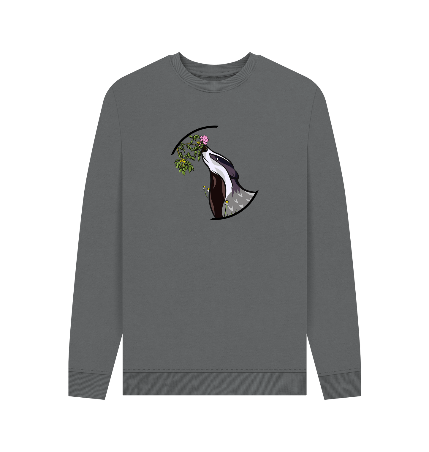 Slate Grey Printed Sweater Front