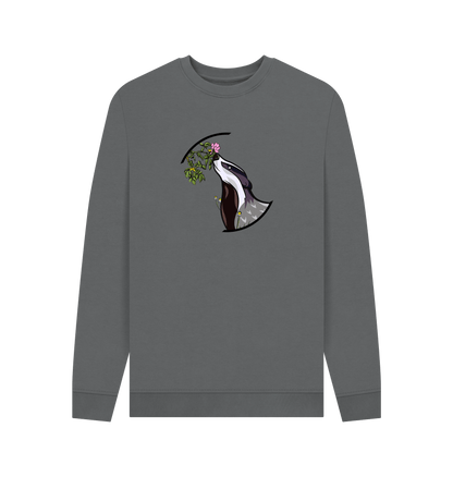 Slate Grey Printed Sweater Front