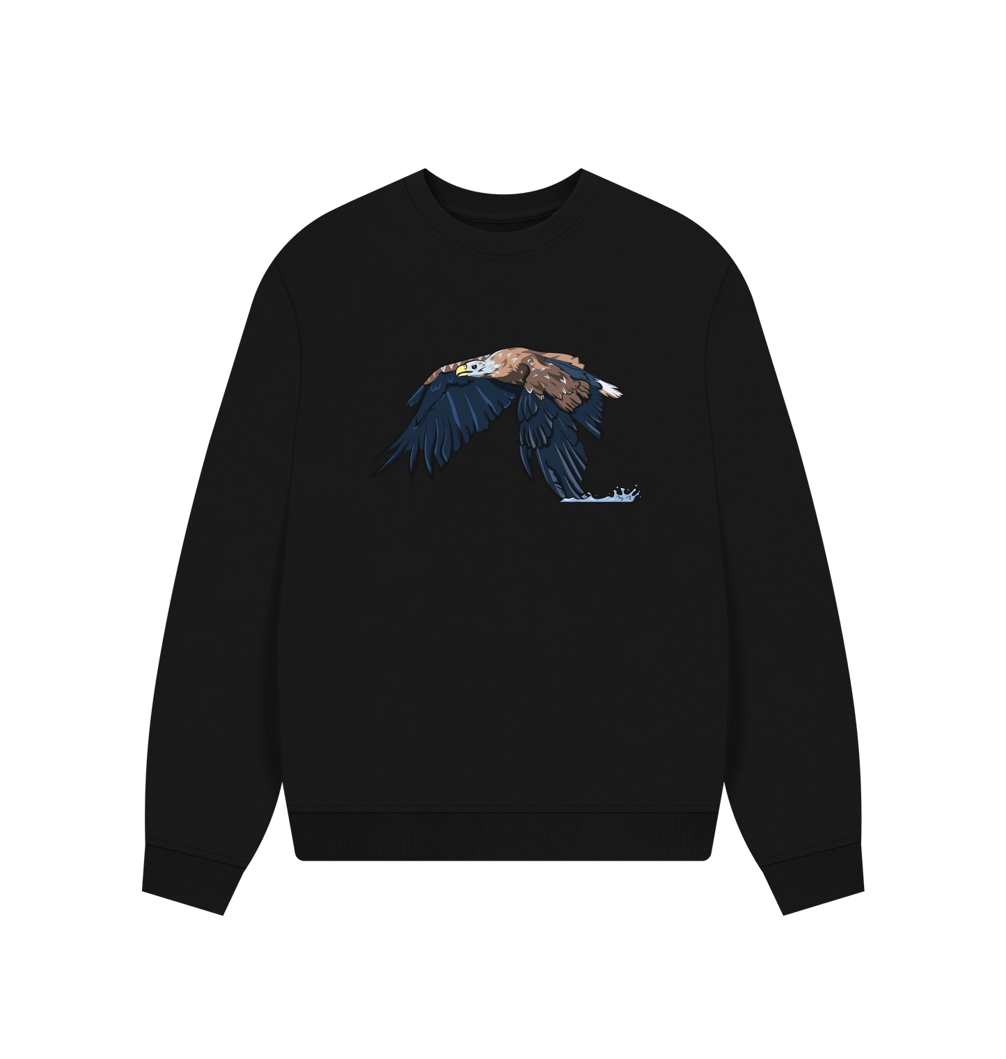 Black Printed Sweater Front