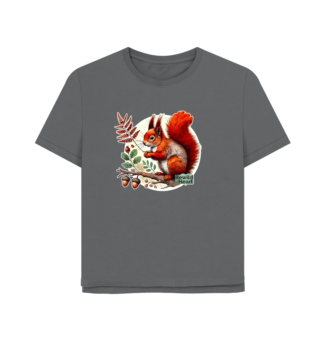 Slate Grey Red Squirrel Oak Women's Relaxed-Fit T-Shirt