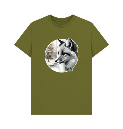 Moss Green Silent Arctic Fox Men's T-Shirt