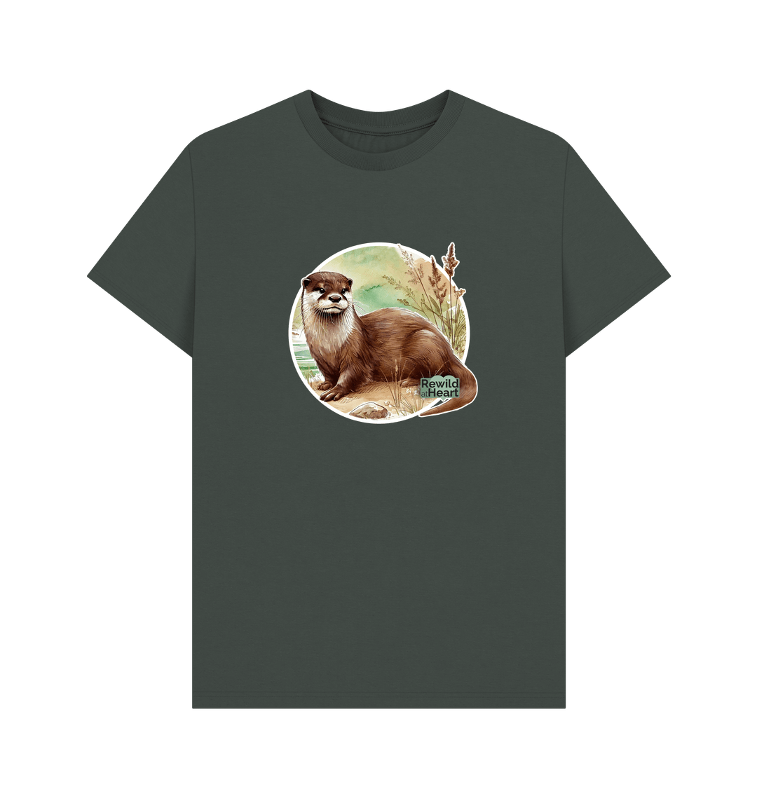 Dark Grey Riverside Otter Men's T-Shirt