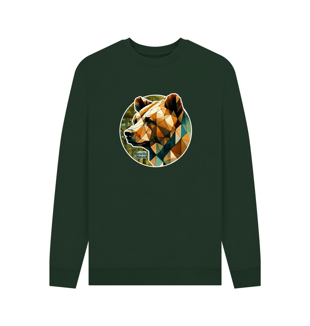 Evergreen Brown Bear Forest Men's Sweater