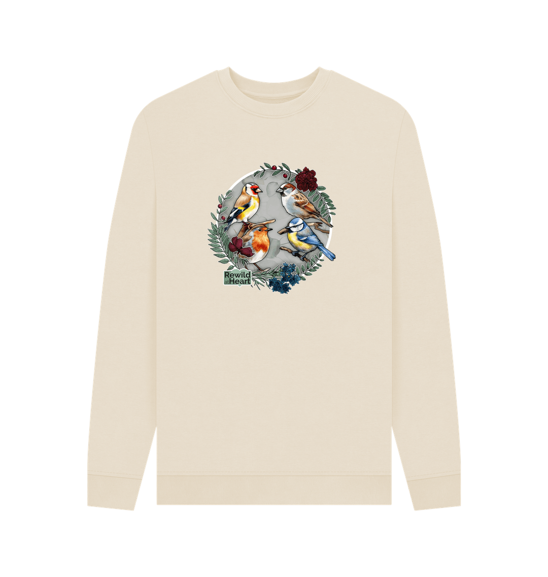 Oat British Songbird Wreath Men's Sweater