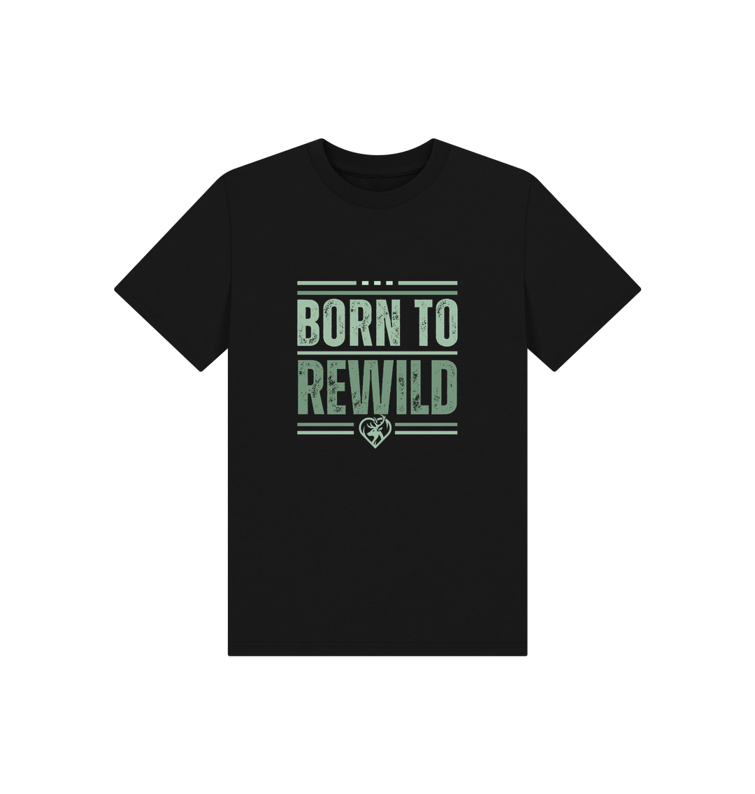 Black Born to Rewild Kids T-Shirt