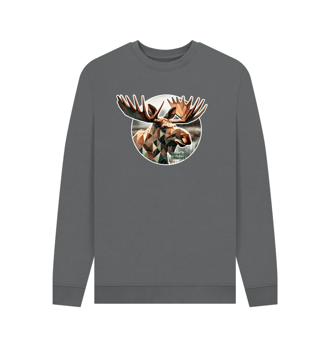 Slate Grey Printed Sweater Front
