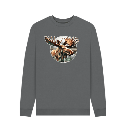Slate Grey Printed Sweater Front