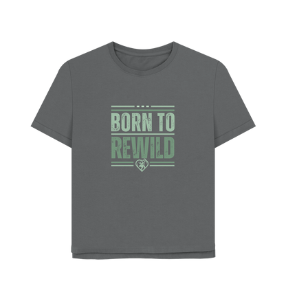 Slate Grey Born to Rewild | Women's Relaxed-Fit T-Shirt