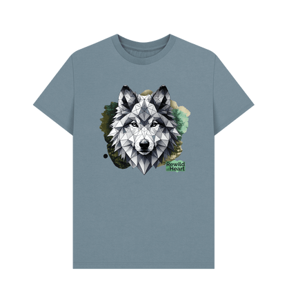 Stone Blue Wolf Wilderness Men's T-Shirt