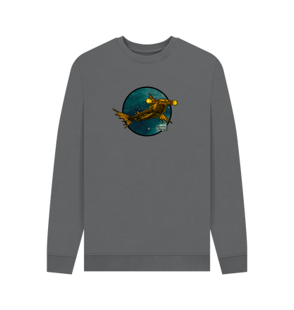 Slate Grey Printed Sweater Front
