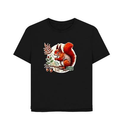 Black Red Squirrel Oak Women's Relaxed-Fit T-Shirt