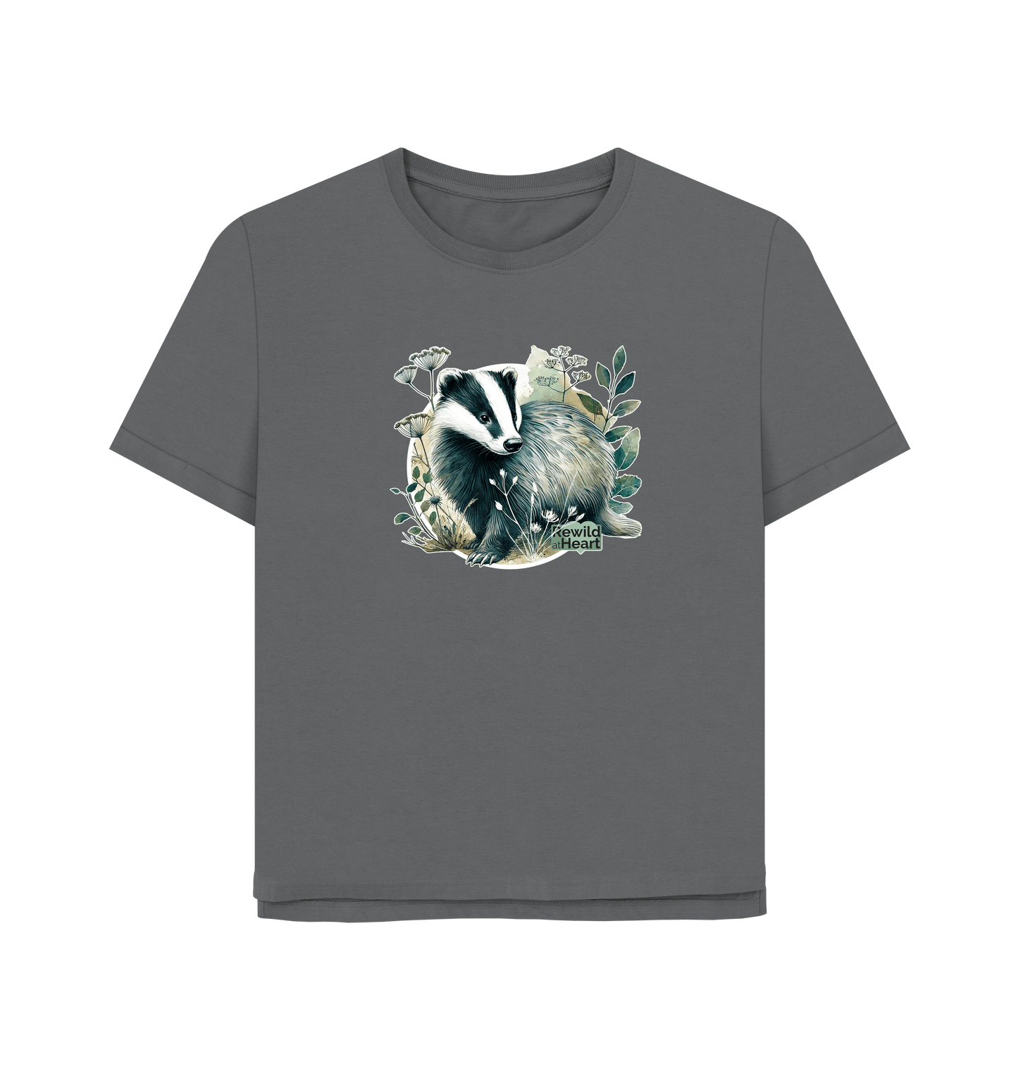 Slate Grey Printed T-shirt Front