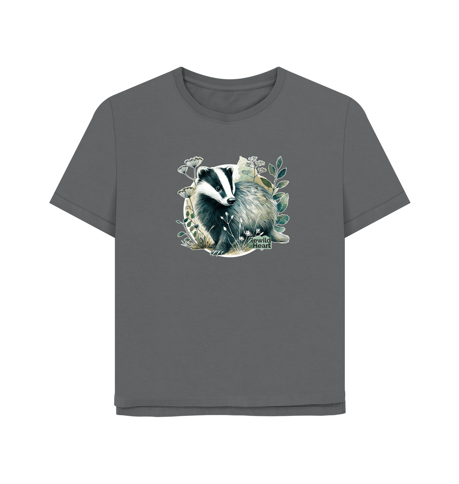 Slate Grey Printed T-shirt Front