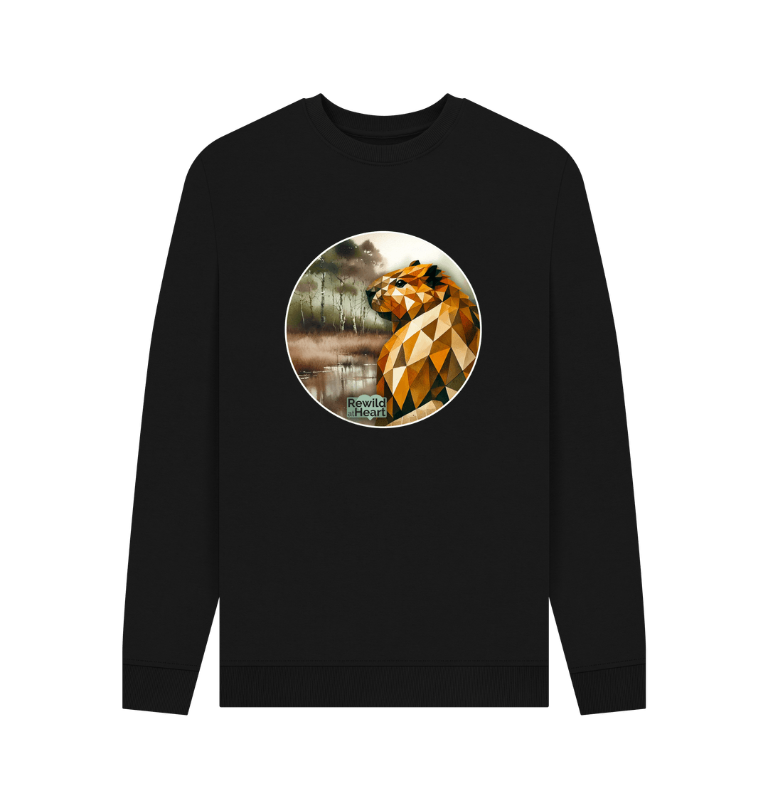 Black Printed Sweater Front