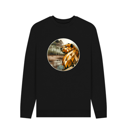 Black Printed Sweater Front