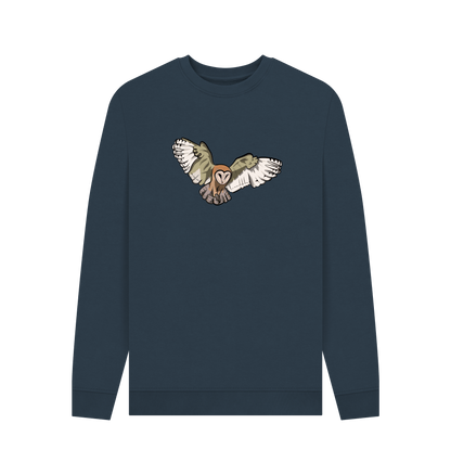 Navy Blue Printed Sweater Front