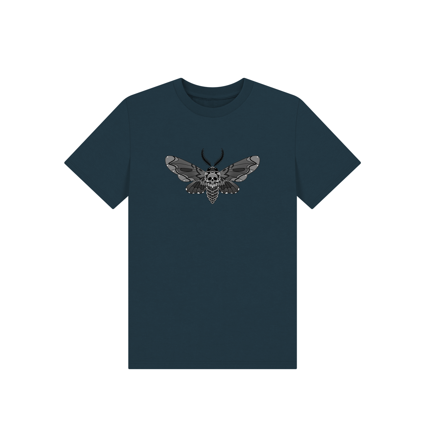 Denim Blue Printed Kids T-Shirt Front